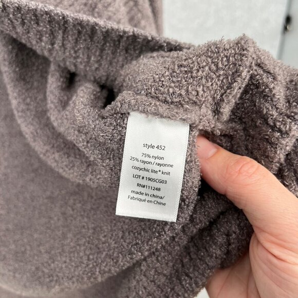 Barefoot Dreams CozyChic Lite Circle Cardi Size M Brown Gray Neutral Pockets EUC - Picture 7 of 12